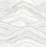 A-Street Prints 4121-26925 Dorea Light Blue Striated Waves Wallpaper