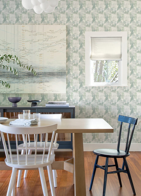 A-Street Prints 4121-26947 Perrin Sea Green Gem Geometric Wallpaper
