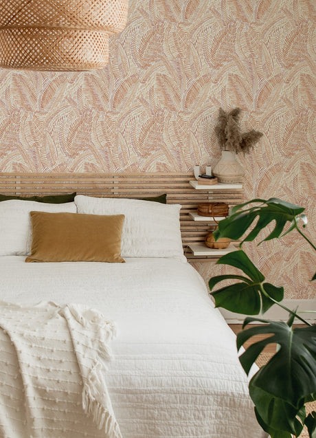 A-Street Prints 4121-26949 Fildia Orange Botanical Wallpaper