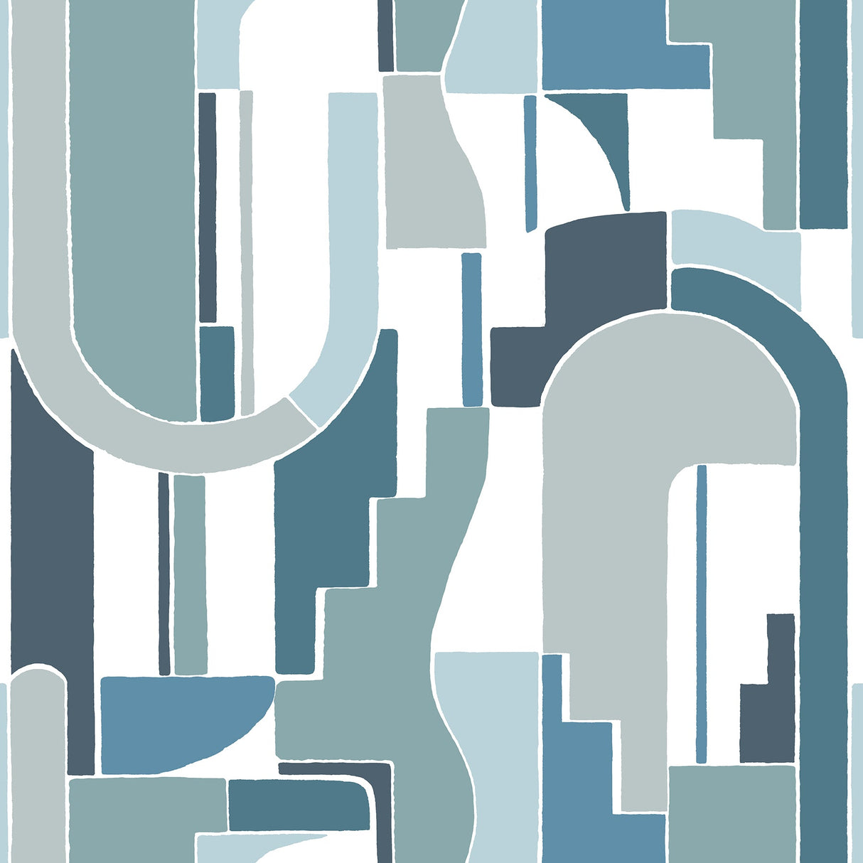 A-Street Prints 4121-72204 Odele Dark Blue Geometric Archways Wallpaper