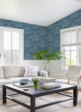 A-Street Prints 4121-72212 Kasia Dark Blue Abstract Wallpaper