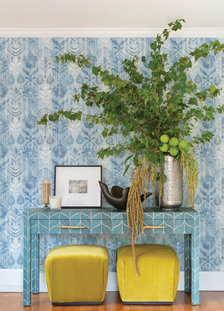 A-Street Prints 4122-27013 Pavord Blue Floral Shibori Wallpaper
