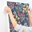 A-Street Prints 4122-27018 Cultivate Navy Springtime Blooms Wallpaper - Eade's Wallpaper