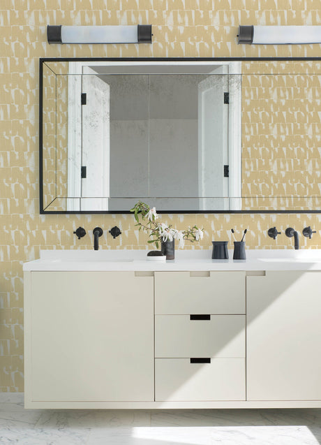 A-Street Prints 4122-27021 Bancroft Gold Artistic Stripe Wallpaper