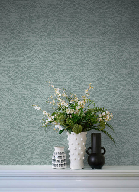 A-Street Prints 4122-27036 Retreat Denim Quilted Geometric Wallpaper