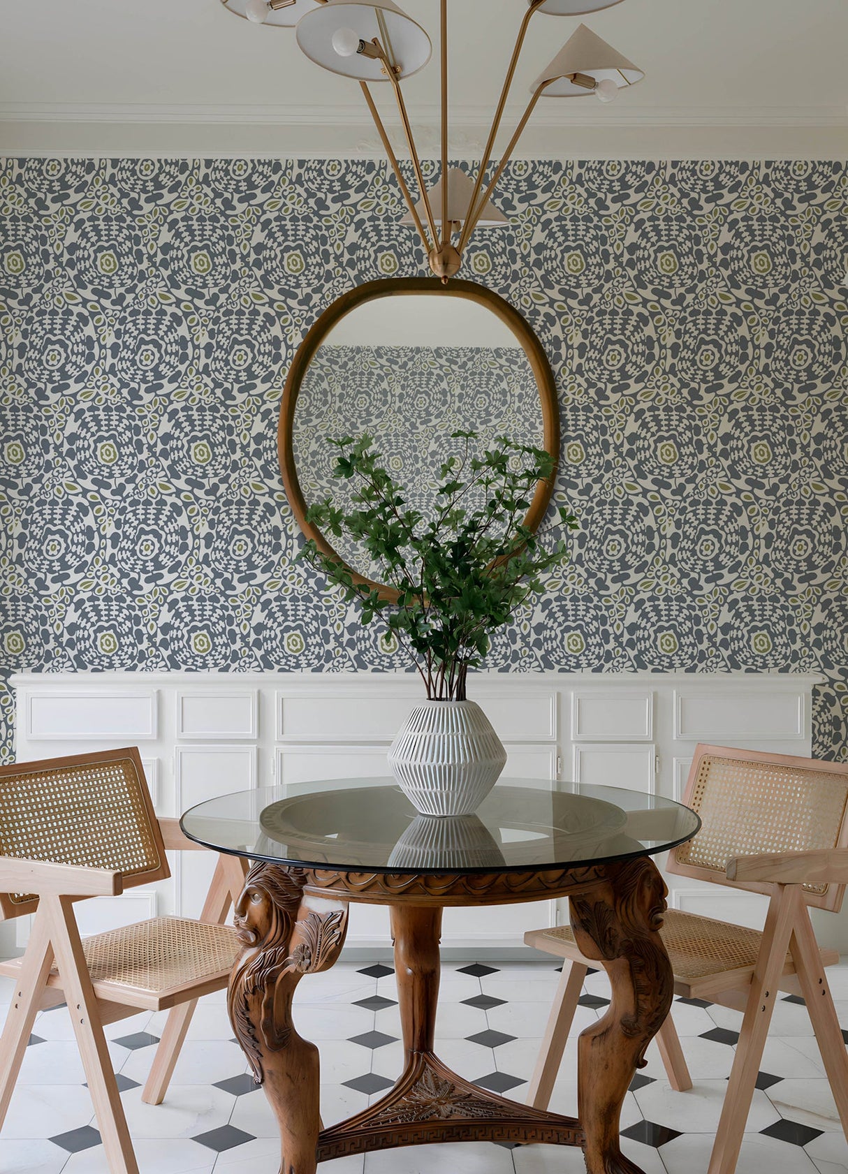 A-Street Prints 4122-27038 Divine Slate Abstract Medallion Wallpaper - Eade's Wallpaper