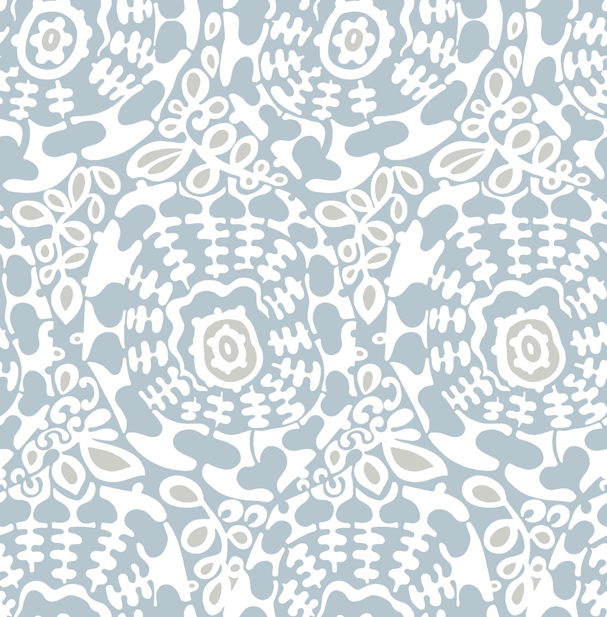 A-Street Prints 4122-27039 Divine Light Blue Abstract Medallion Wallpaper