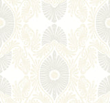 A-Street Prints 4122-72402 Villa Bone Embellished Ogee Wallpaper