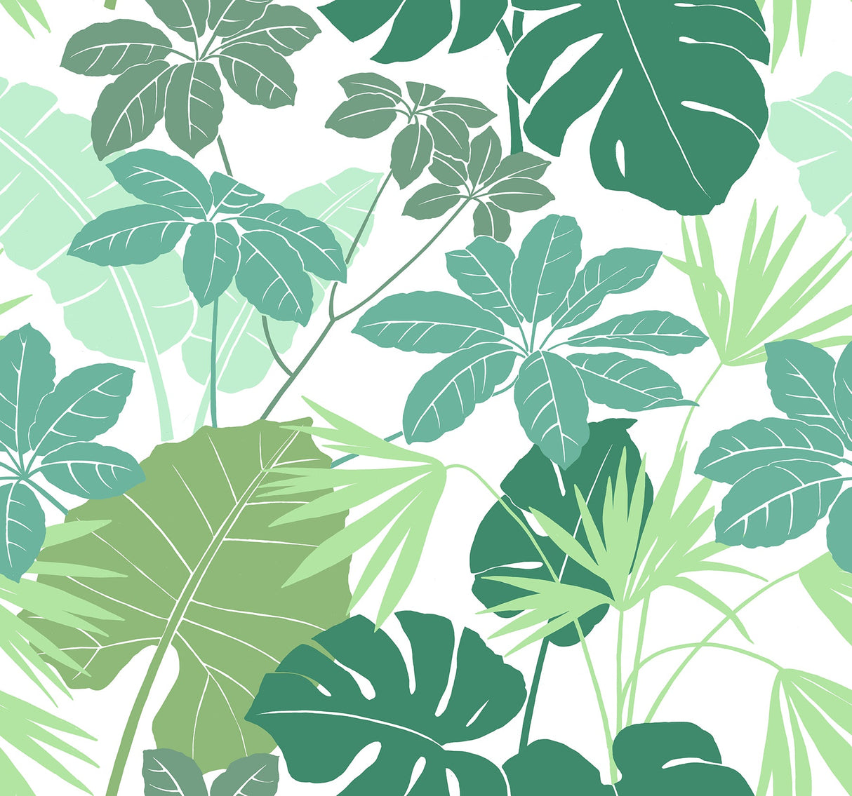 A-Street Prints 4122-72409 Medellin Green Rainforest Floor Wallpaper