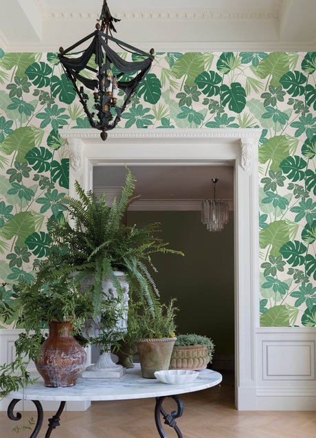 A-Street Prints 4122-72409 Medellin Green Rainforest Floor Wallpaper