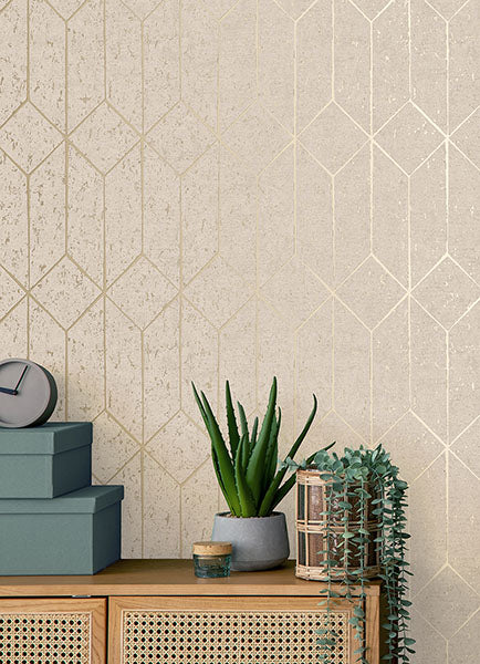 Eade’s Hayden Bone Concrete Trellis Wallpaper Bone