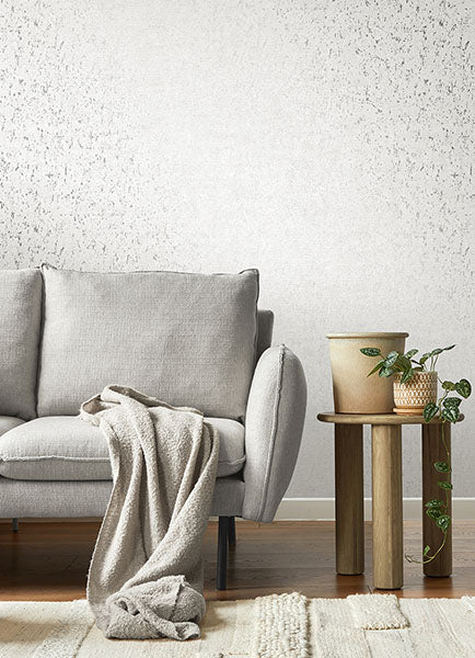 Eade’s Callie White Concrete Wallpaper White