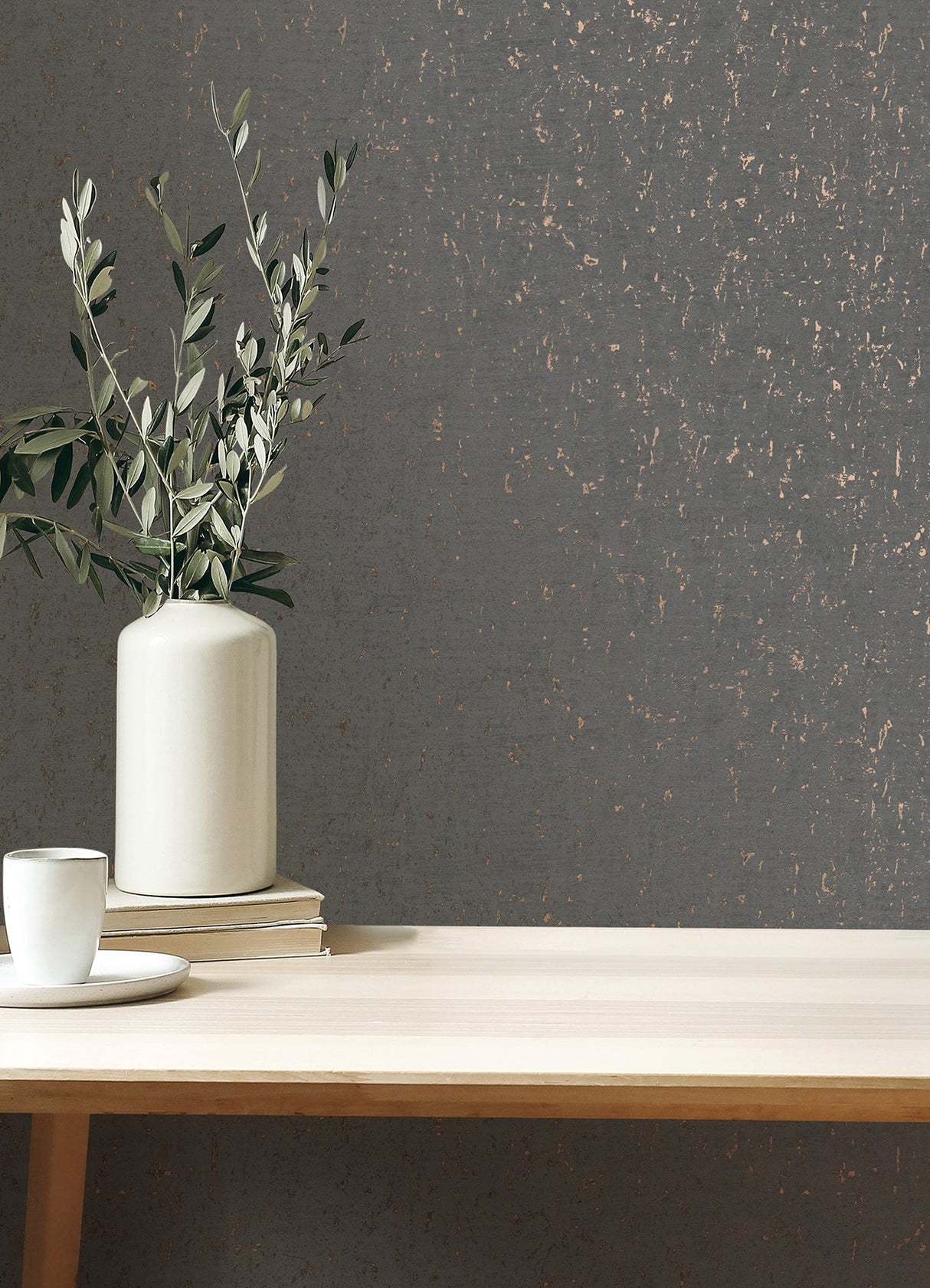 Advantage 4125-26706 Callie Charcoal Concrete Wallpaper