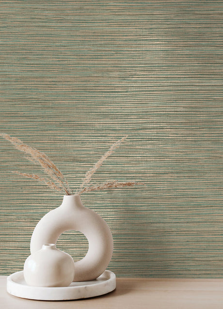 Advantage 4125-26711 Alton Copper Faux Grasscloth Wallpaper