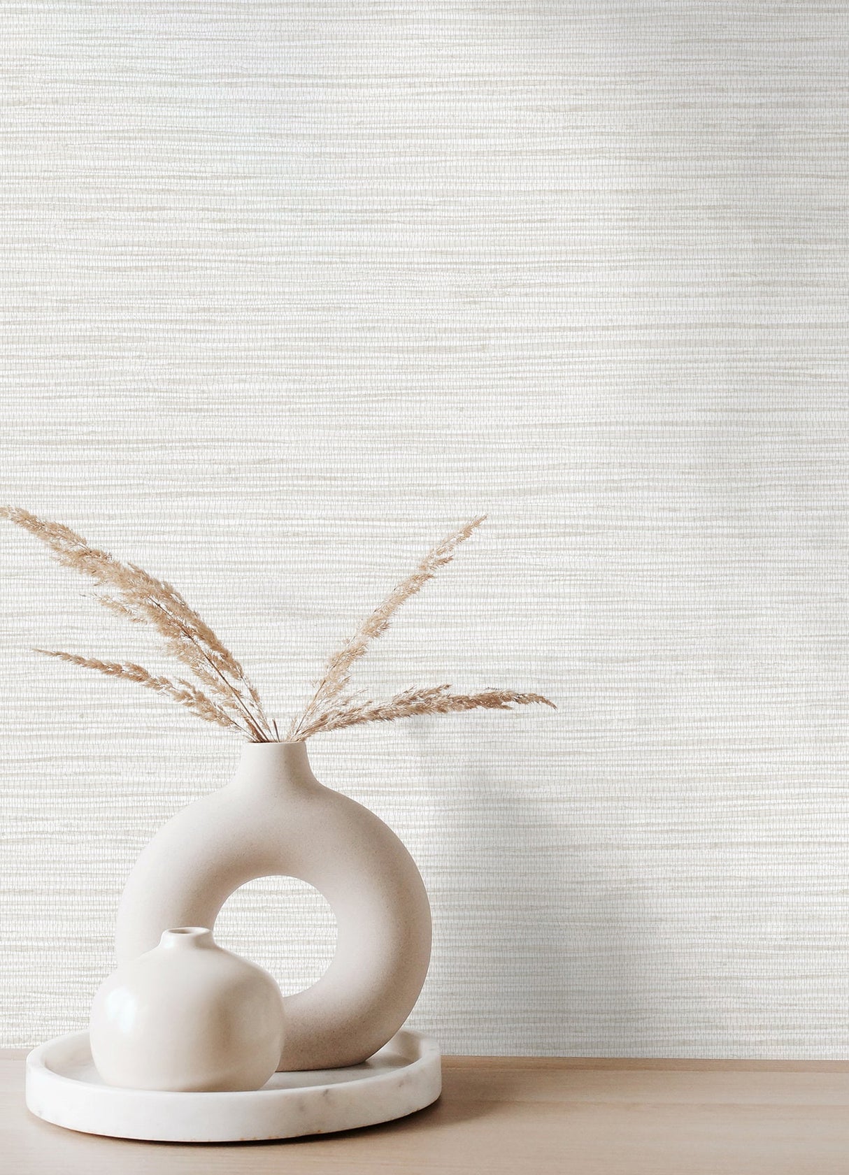 Advantage 4125-26713 Alton Off-White Faux Grasscloth Wallpaper