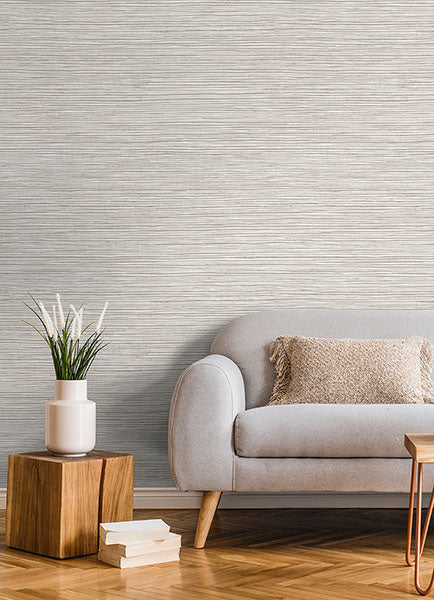 Eade’s Alton Light Grey Faux Grasscloth Wallpaper Light Grey