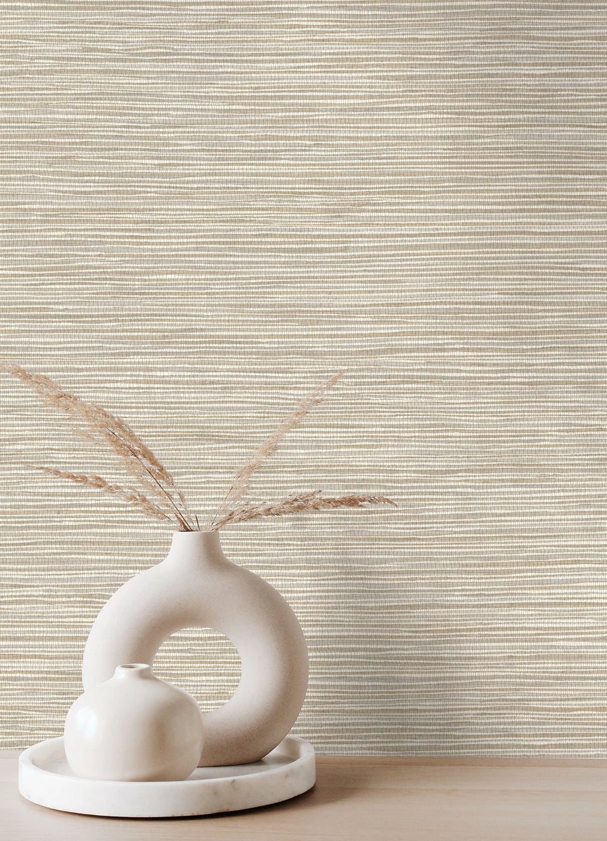 Advantage 4125-26715 Alton Taupe Faux Grasscloth Wallpaper