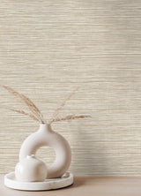 Advantage 4125-26715 Alton Taupe Faux Grasscloth Wallpaper