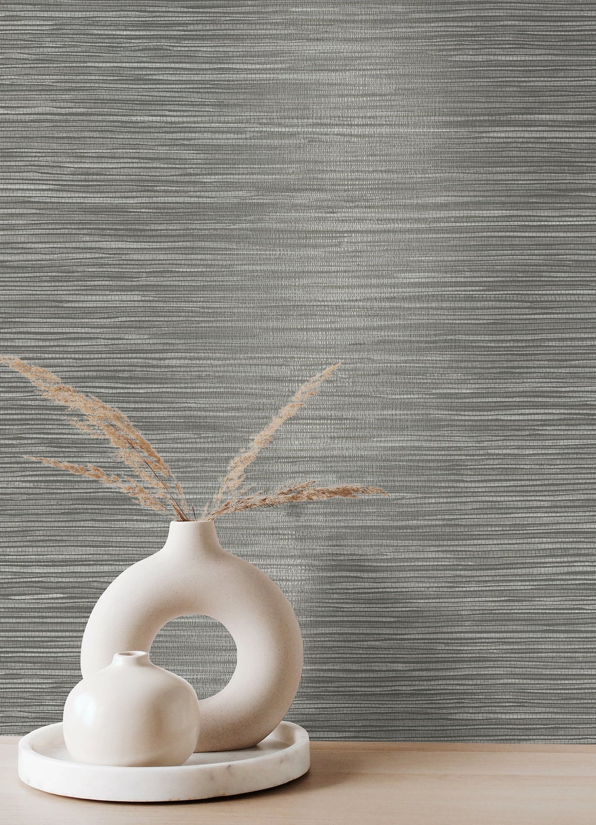 Advantage 4125-26718 Alton Grey Faux Grasscloth Wallpaper