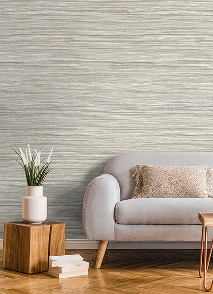 Eade’s Alton Light Blue Faux Grasscloth Wallpaper Light Blue