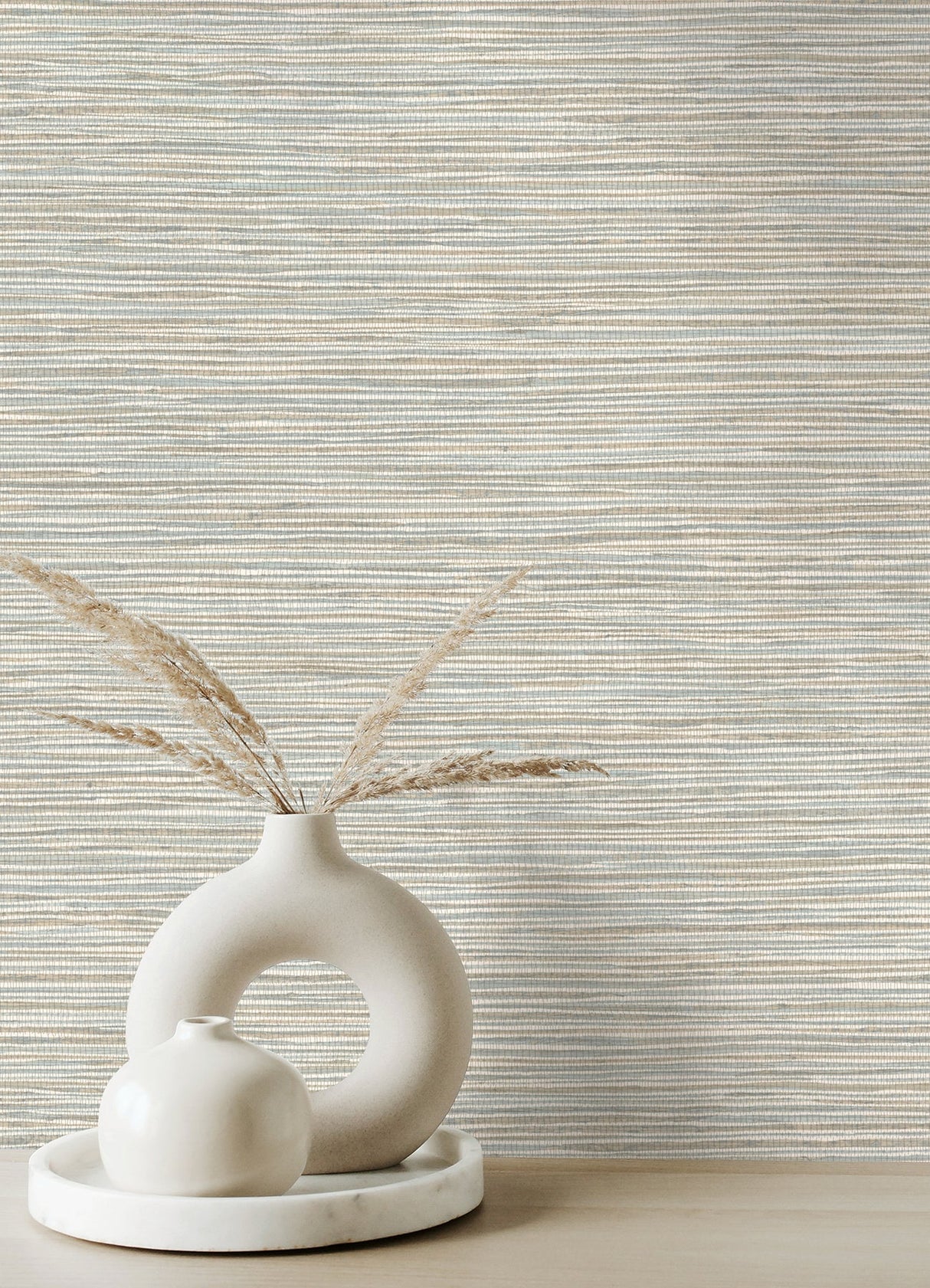 Advantage 4125-26719 Alton Light Blue Faux Grasscloth Wallpaper