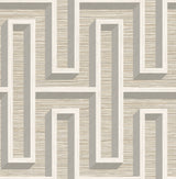 Advantage 4125-26725 Henley Taupe Geometric Grasscloth Wallpaper