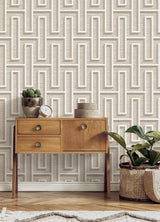 Advantage 4125-26725 Henley Taupe Geometric Grasscloth Wallpaper