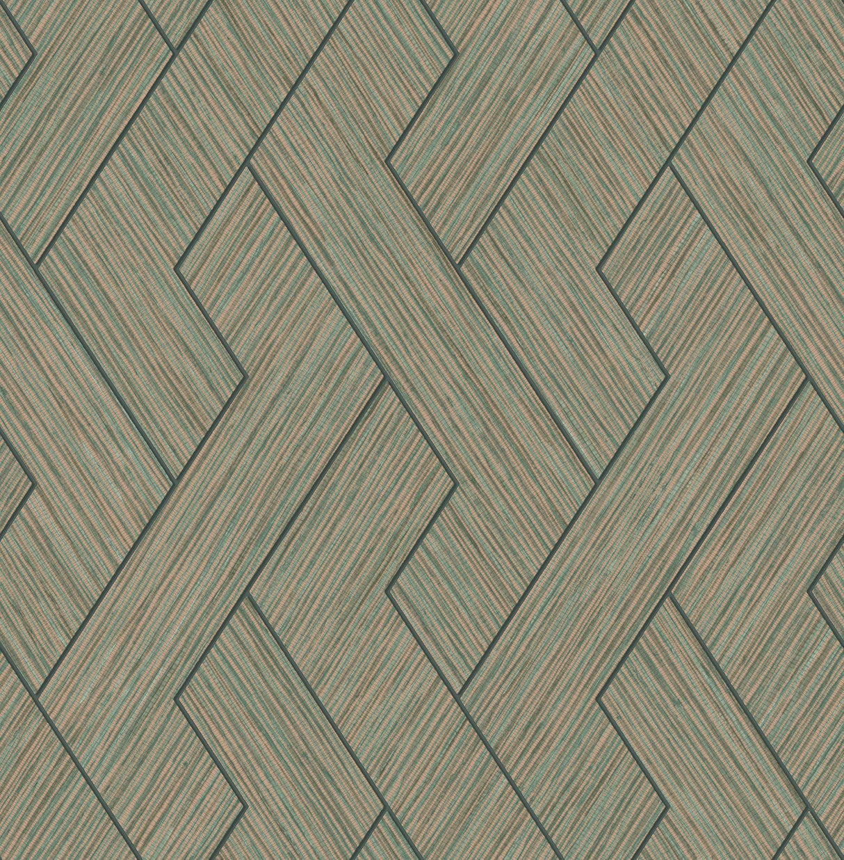 Eade’s Ember Copper Geometric Basketweave Wallpaper Copper