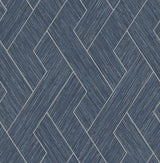 Advantage 4125-26727 Ember Indigo Geometric Basketweave Wallpaper