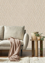 Eade’s Ember Taupe Geometric Basketweave Wallpaper Taupe