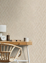Eade’s Ember Taupe Geometric Basketweave Wallpaper Taupe