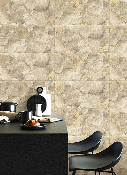 Eade’s Aria Neutral Marbled Tile Wallpaper Neutral