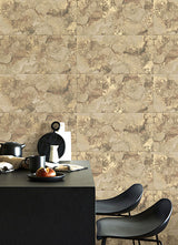 Eade’s Aria Light Brown Marbled Tile Wallpaper Light Brown