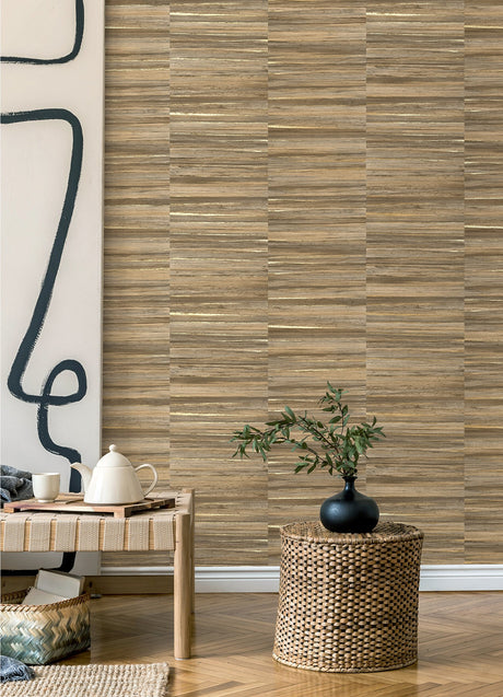 Advantage 4125-26746 Rowan Chestnut Faux Grasscloth Wallpaper