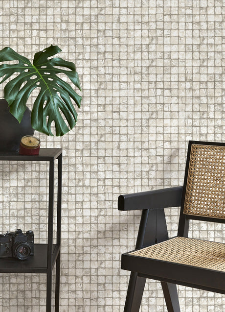 Advantage 4125-26755 Kingsley Off-White Tiled Wallpaper