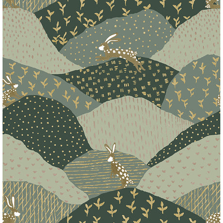 A-Street Prints 4135-27301 Peter Light Grey Rabbit Fields Wallpaper - Eade's Wallpaper