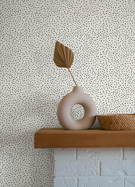 A-Street Prints 4135-27304 Cassie Black Petite Polka Wallpaper - Eade's Wallpaper