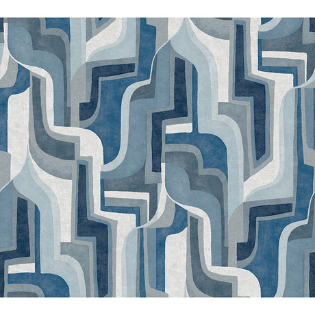 A-Street Prints 4135-72700 Tulum Blue Surreal Shapes Wallpaper - Eade's Wallpaper