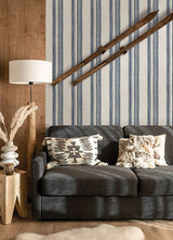 Chesapeake 4142-72600 Loom Spun Indigo Wallpaper