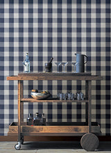 Chesapeake 4142-72620 Lumberjack Navy Wallpaper