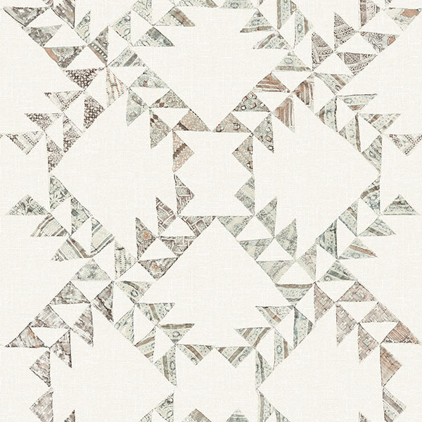 Chesapeake 4142-72631 Scrap Quilt Light Brown Wallpaper