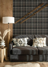 Chesapeake 4142-72632 Dutton Plaid Charcoal Wallpaper