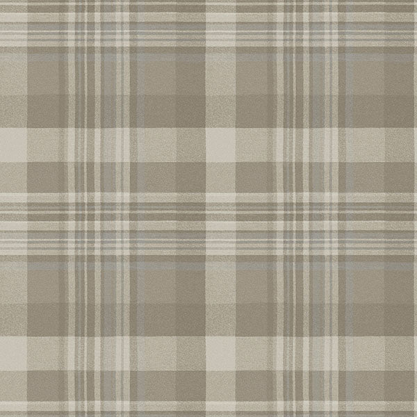 Chesapeake 4142-72633 Dutton Plaid Light Brown Wallpaper