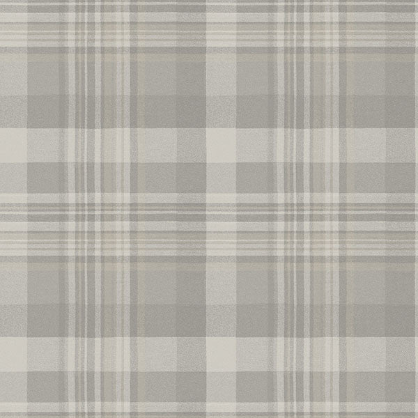 Chesapeake 4142-72634 Dutton Plaid Grey Wallpaper