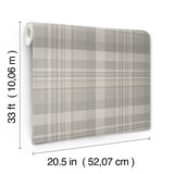 Chesapeake 4142-72634 Dutton Plaid Grey Wallpaper