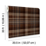 Chesapeake 4142-72636 Dutton Plaid Rust Wallpaper