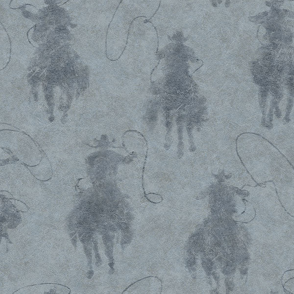 Chesapeake 4142-72637 Stockman Silhouette Blue Wallpaper