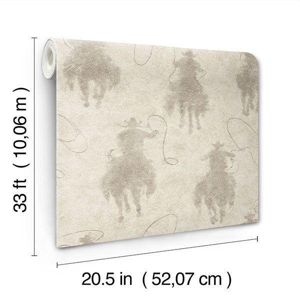 Chesapeake 4142-72638 Stockman Silhouette Light Grey Wallpaper