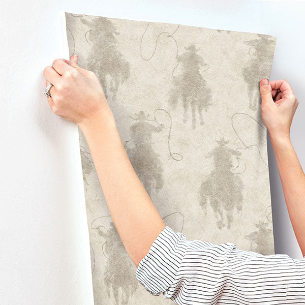 Chesapeake 4142-72638 Stockman Silhouette Light Grey Wallpaper