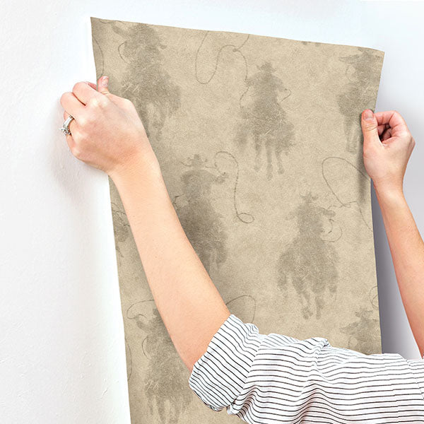 Chesapeake 4142-72640 Stockman Silhouette Khaki Wallpaper